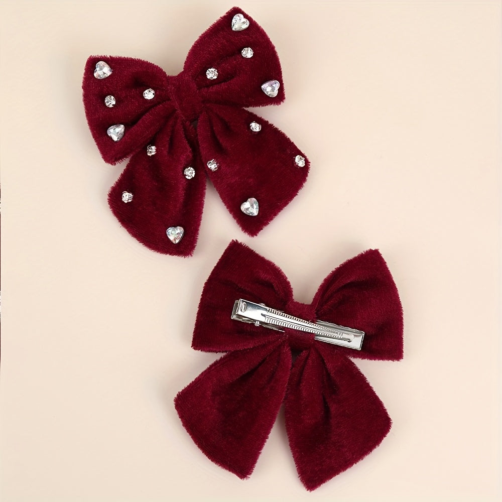 Velvet Bow Hair Clips