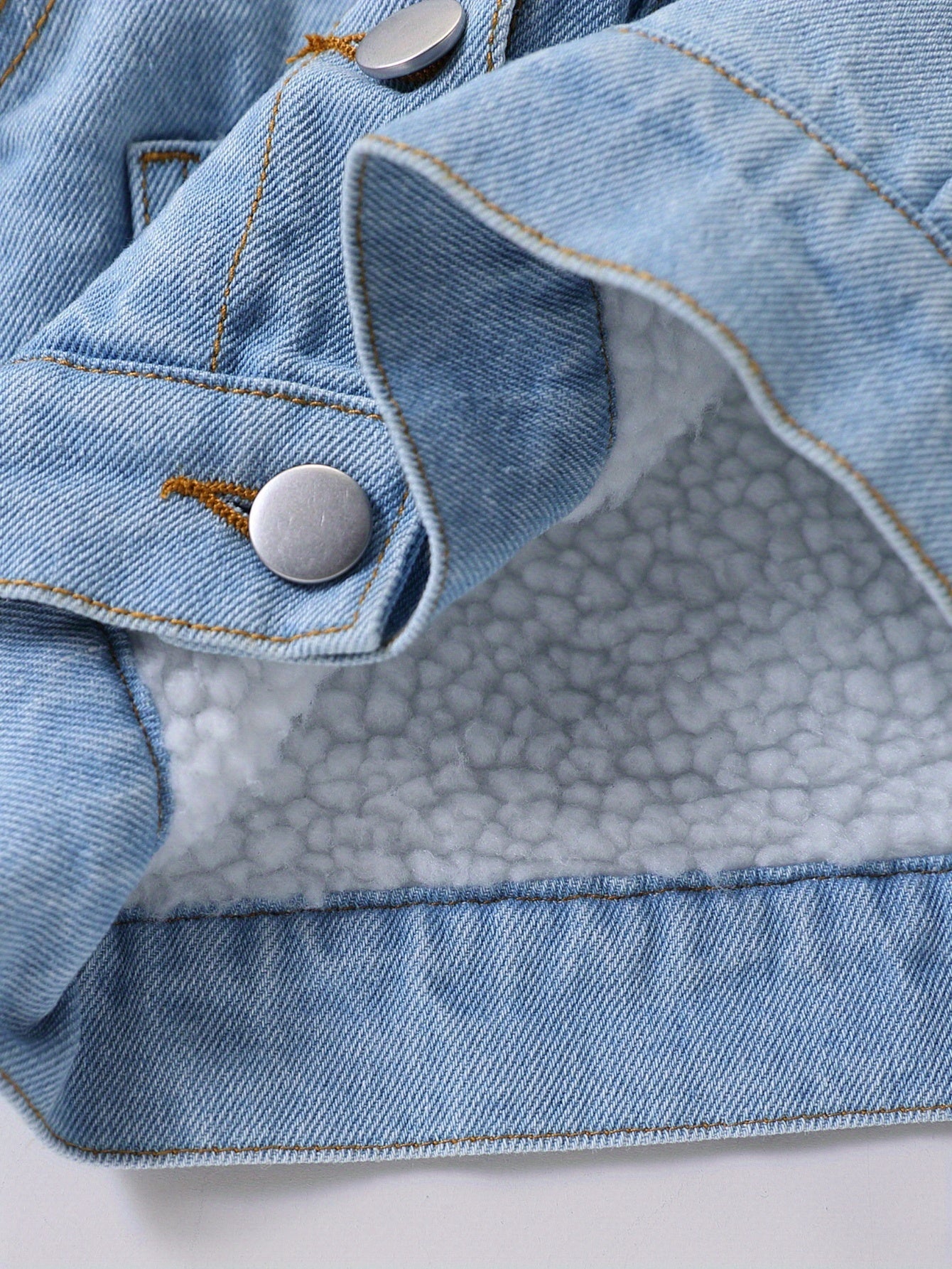 Veste en jean doublée pour garçon, chaude et confortable pour l'hiver, veste en jean doublée bleu clair, décontractée et tendance, nouvelle arrivée