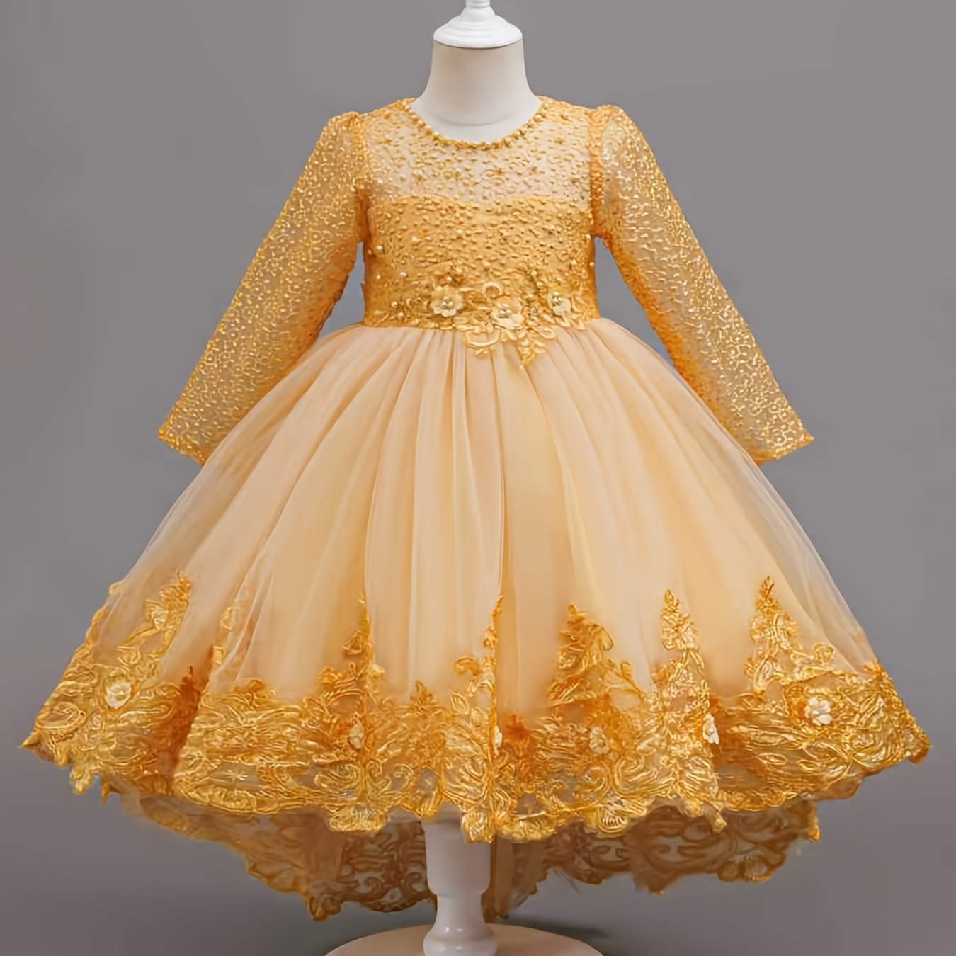 Nouvelle robe de princesse en dentelle de marque tendance, robe à volants brodée pour mariages, anniversaires, piano et autres occasions spéciales
