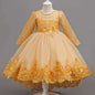 Nouvelle robe de princesse en dentelle de marque tendance, robe à volants brodée pour mariages, anniversaires, piano et autres occasions spéciales