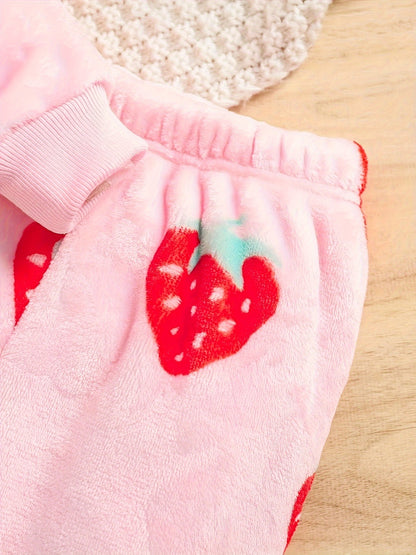 Costume en Flanelle Épaisse à la Mode pour Enfants pour Filles, Ensemble Deux Pièces pour Automne et Hiver, Nouveau Style de Sous-vêtements pour Enfants