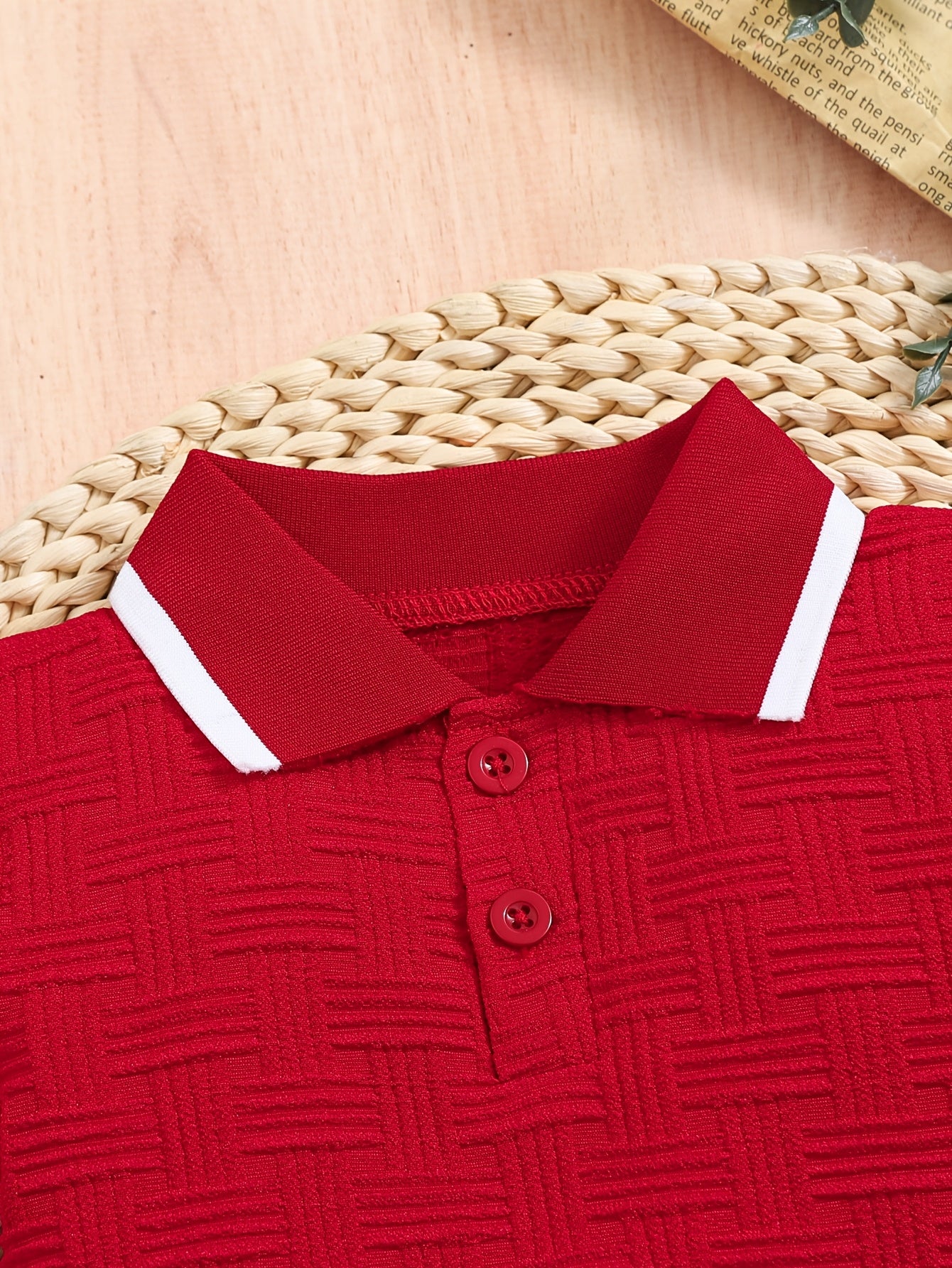 Ensemble d'été pour garçons, 2 pièces, polo et short, tissu jacquard idéal pour l'extérieur
