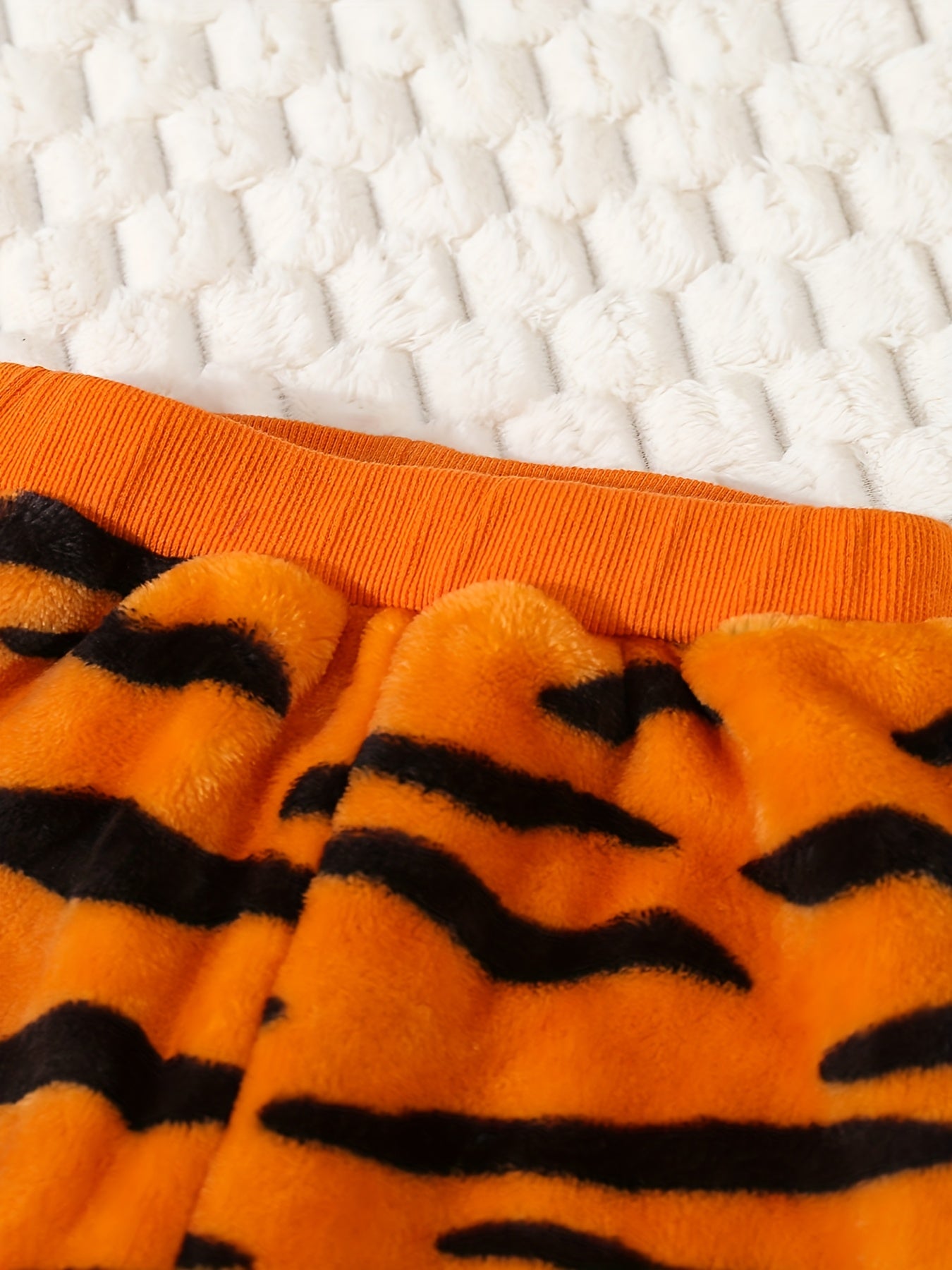 Ensemble en peluche Tigre pour tout-petits, mignon, dessin animé, chaud, confortable, adorable, tenue de tous les jours, pour l'extérieur