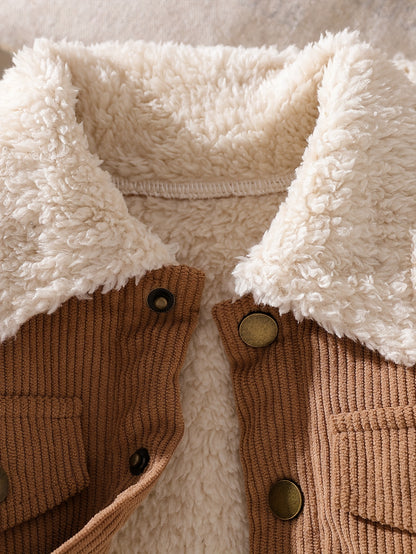 Veste à revers pour garçon avec fausse poche, vêtement d'extérieur pour garçon, convient pour les saisons d'automne et d'hiver, idéale pour les sports et jeux en plein air, veste pour garçon, tenue de rentrée scolaire, saison de la rentrée scolaire, cadea
