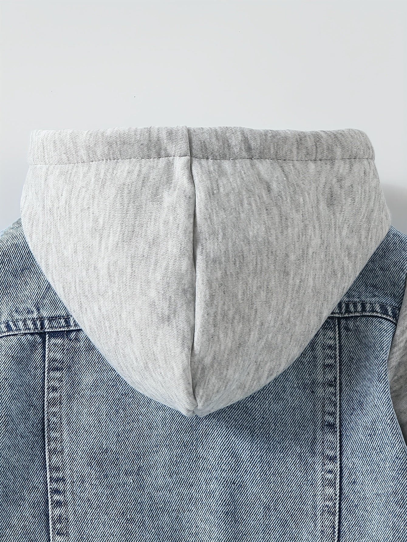 Veste à capuche bleu clair avec manches délavées - Manteau extérieur doux non extensible adapté pour &, lavable en machine - Veste décontractée