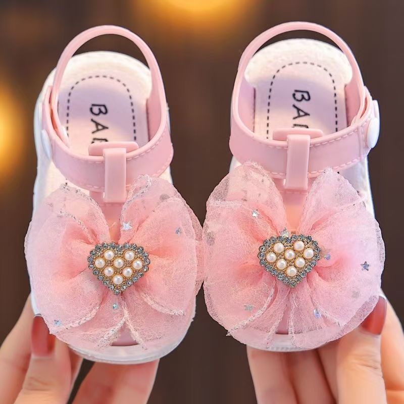 Sandales d'Été pour Fillettes à Semelle Souple et Enveloppante, Chaussures de Marche Extérieure pour Petites Princesses