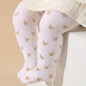 1 paire de collants pieds avec papillons dorés pour fillette en bas âge, respirants et confortables