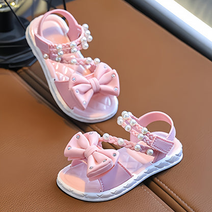 Nouvelles Sandales Princesse pour Bébés Filles, Motif Floral et Matière Verte, Collier de Soie, Perles, Faciles à Enfiler, Légères et Respirantes, Semelle Épaisse Résistante à l'Usure, Amorti Puissant, Sandales Cool et Confortables