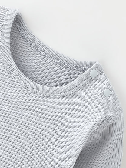Nouvelle combinaison sans pantalon pour bébé, en tissu côtelé confortable qui protège le ventre et la peau, et respirant. Facile à changer les couches, convient aux bébés de 0 à 18 mois à porter à la maison toute l'année, parfaite pour l'extérieur