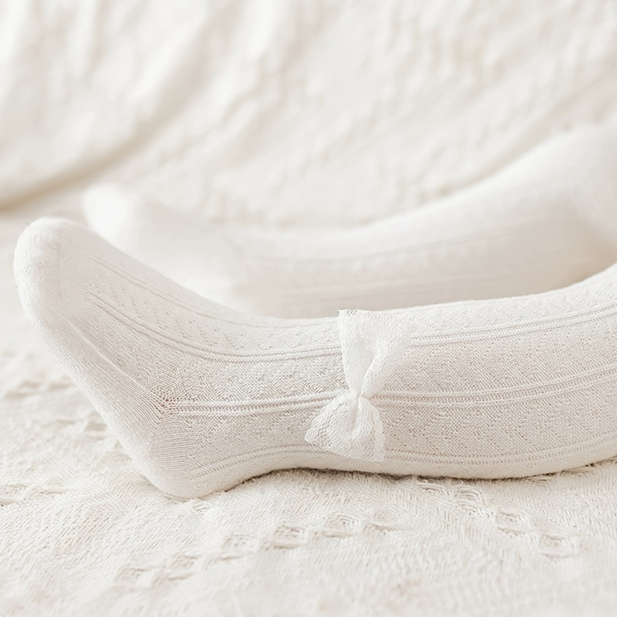 1 leggings pour bébé fille en dentelle de couleur unie avec nœud, idéal pour les anniversaires, les fêtes et le quotidien