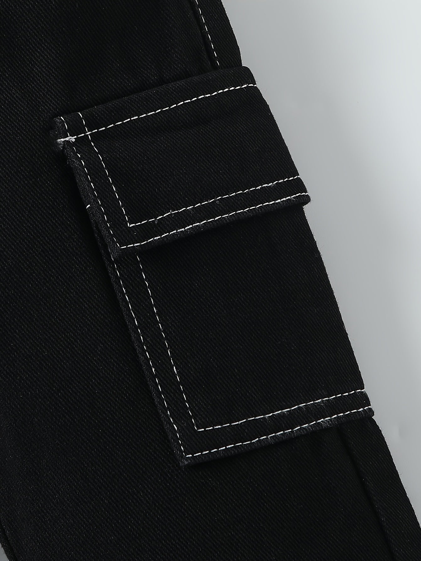 Pantalon en jean pour garçons avec poche double face, coupe droite et ample, effet lavé pour un look décontracté et stylé