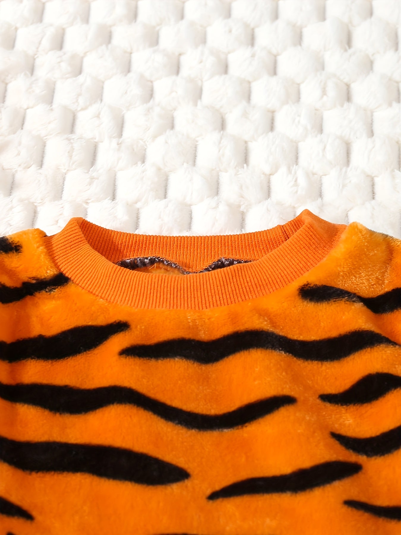 Ensemble en peluche Tigre pour tout-petits, mignon, dessin animé, chaud, confortable, adorable, tenue de tous les jours, pour l'extérieur