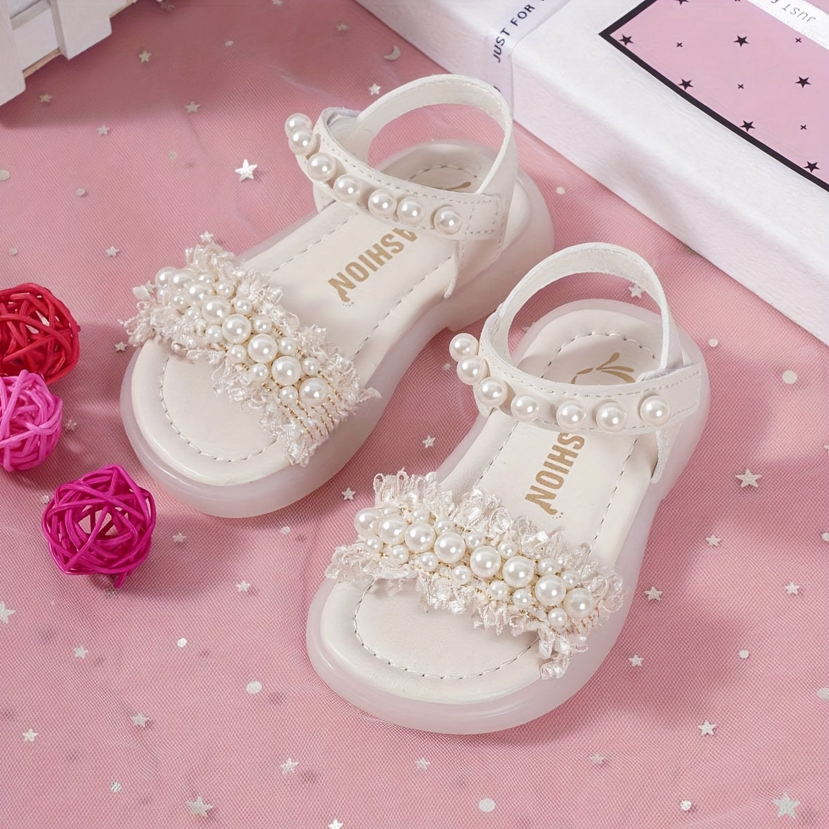 1 Paire de Sandales Princesse à Perles Scintillantes pour Filles - Élégantes, Respirantes et Confortables avec Fermeture, Chaussures d'Été Légères Antidérapantes pour Jeux Intérieurs/Extérieurs, Plage et Tenue Décontractée, Sandales à Bretelles