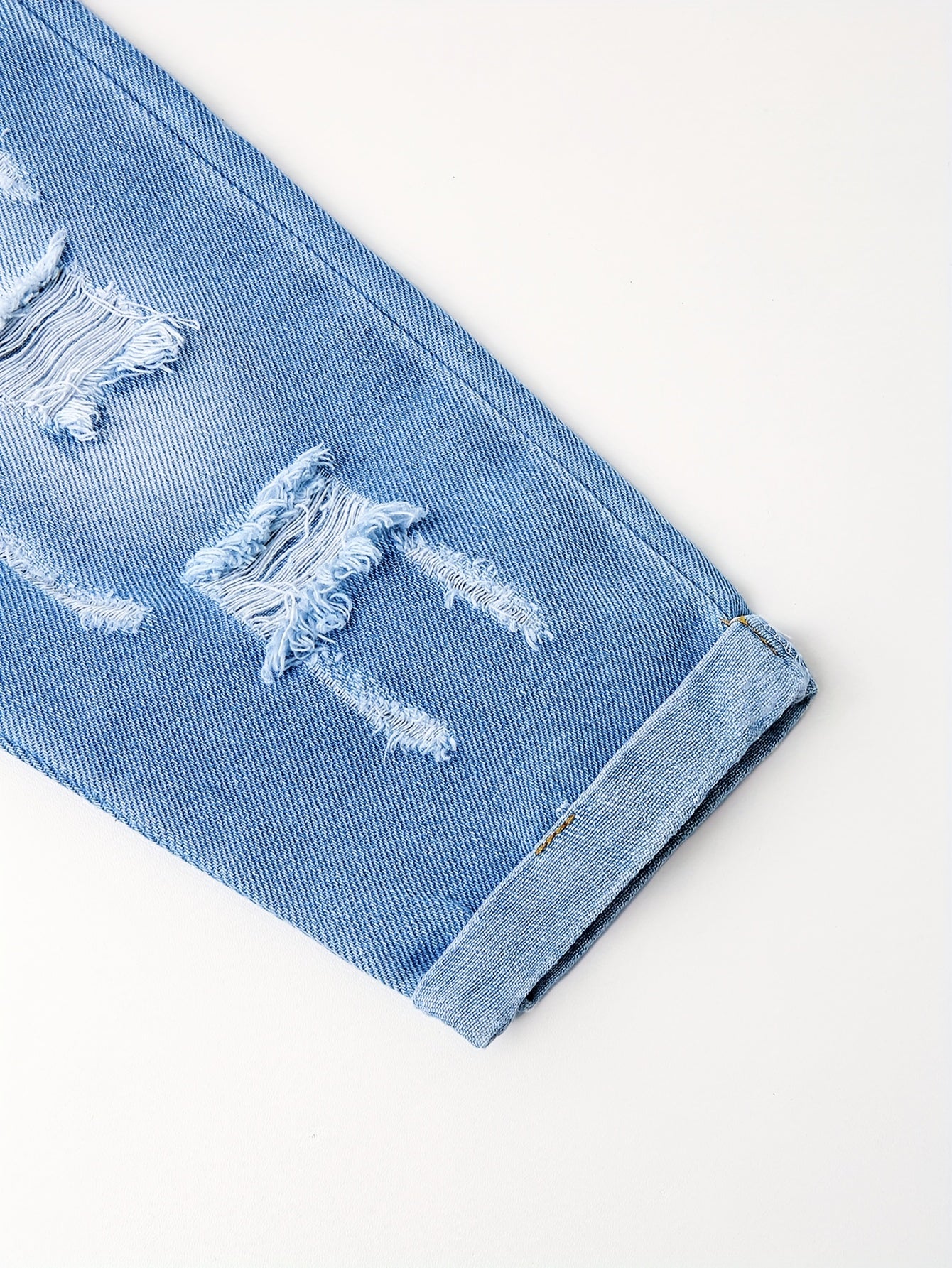 Pantalons Longs en Denim Déchiré pour Filles