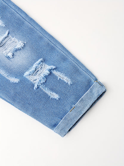 Pantalons Longs en Denim Déchiré pour Filles