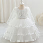 Nouvelle robe pour fille pour la rentrée scolaire et la saison des mariages, robe de princesse pour fille, pour animatrice/artiste avec châle, décoration nœud en strass, robe de style créateur de niche pour anniversaires, Noël, Halloween