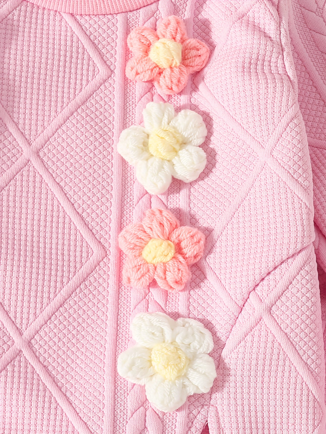 Ensemble élégant pour bébé fille comprenant un sweat-shirt à fleurs tridimensionnelles et un pantalon à manches longues, idéal pour l'extérieur
