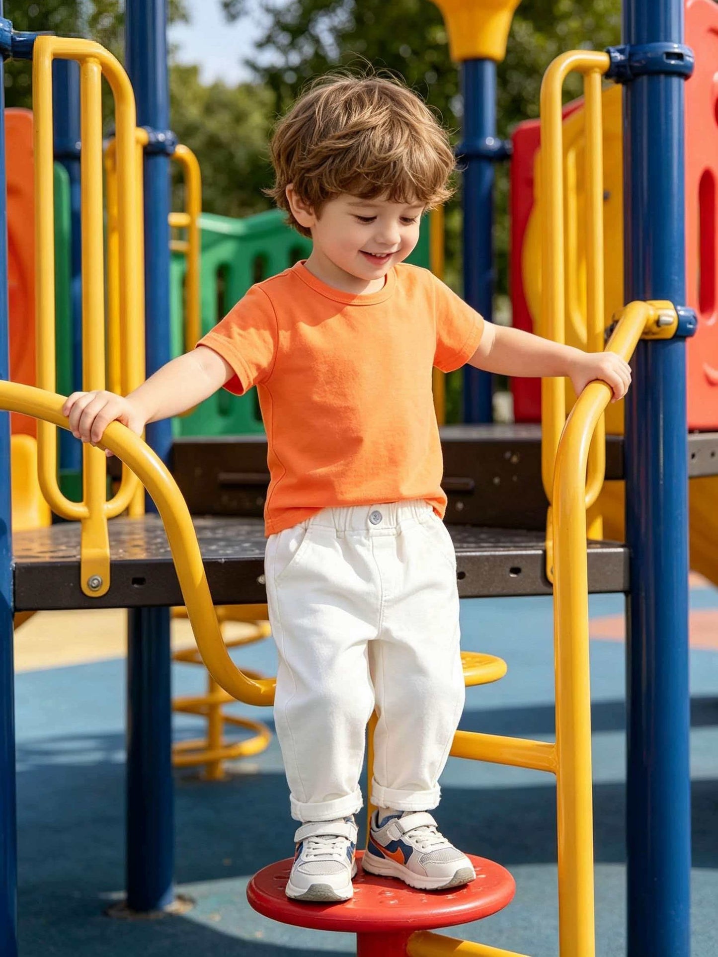 Pantalon Cargo Style Preppy Printemps Automne Garçons Pantalons Filés Filles Pantalons Bébé Pantalons Décontractés Style Printemps, pour l'Extérieur