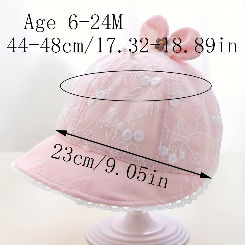 1 Chapeau de Pêcheur pour Bébé, Chapeau Seau  Solaire Printemps et Été, Design Mignon Léger et Respirant pour Filles, Idéal pour Voyages en Plein Air et Rassemblements, Convient aux Bébés de 6 à 24 Mois