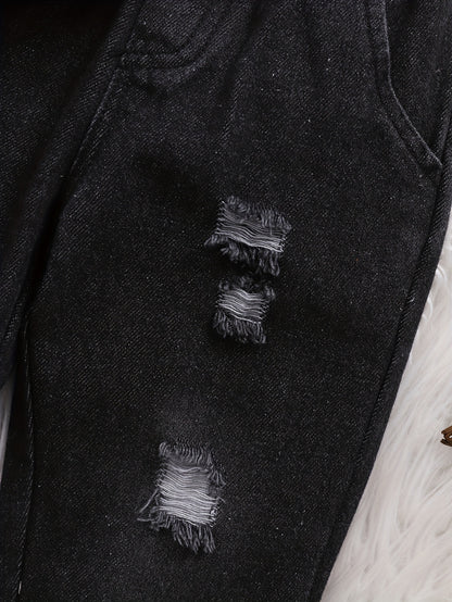 2 pièces Haut à Capuche à Carreaux à Manches Longues pour Garçons + Pantalon en Jean, Ensemble Décontracté Deux Pièces Hoodie à Carreaux et Jeans pour Bébés Garçons, Idéal pour Fêtes, Cadeaux et Sorties Quotidiennes, Parfait pour l'Extérieur