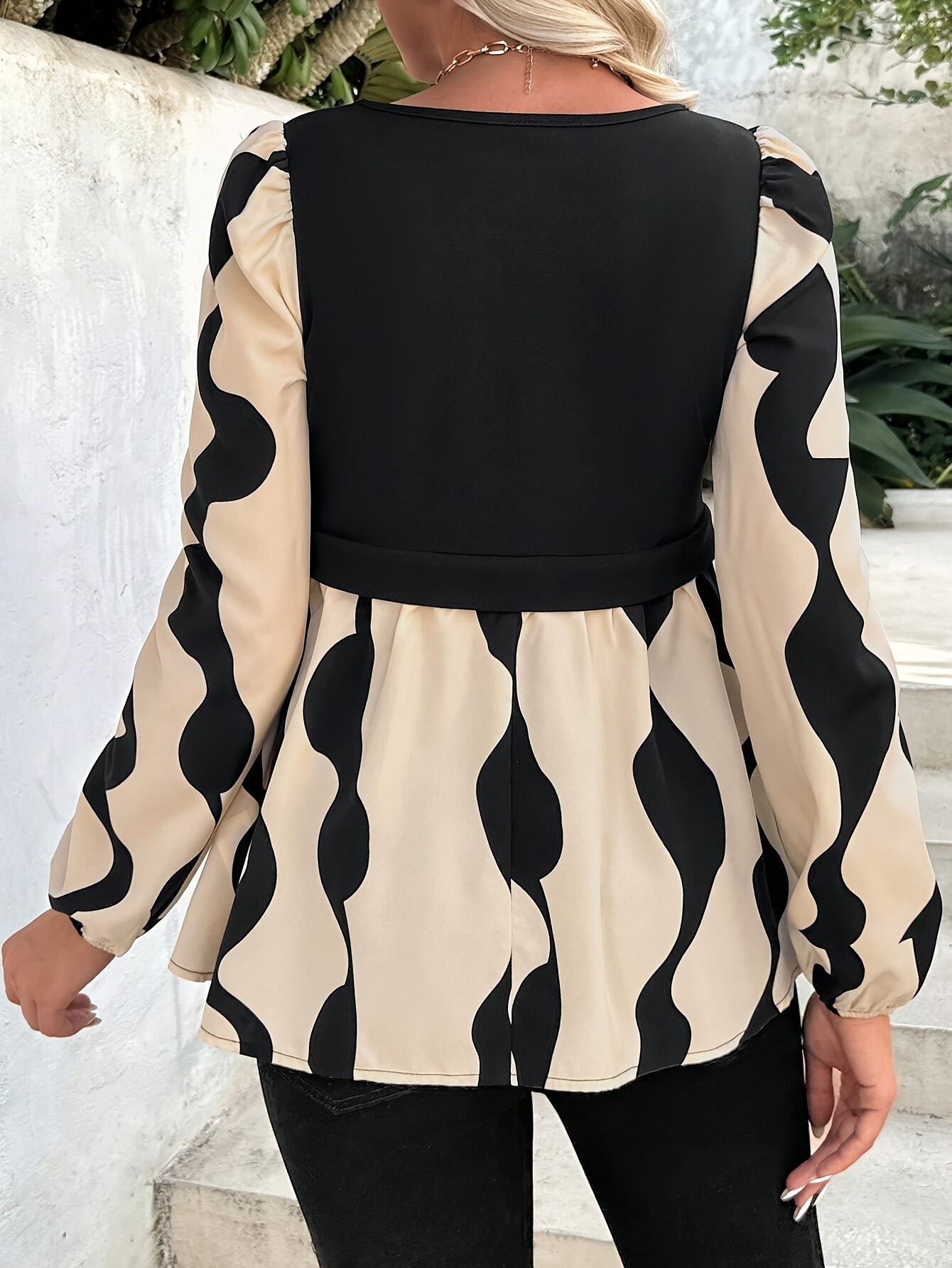 Tunique de maternité vintage à col rond et manches longues pour femme, en tricot de polyester, couleur unie, coupe standard, avec une grande élasticité pour le haut à enfiler automne/hiver