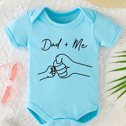 Body pour bébé nouveau-né à manches courtes avec motif poing amical "Papa + Moi", cadeau de grossesse, body triangle pour garçon et fille, idéal pour l'extérieur