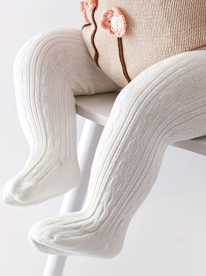 Leggings tricotés pour bébé fille, printemps, été et automne, style coréen tendance, entrejambe ouvert, série blanche polyvalente style coréen