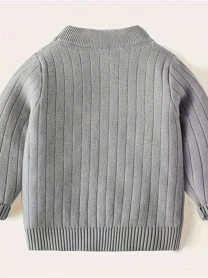 Pull-over Tricot Col Rond Nouveau Style Automne-Hiver pour Garçons et Filles, Couche Intérieure ou Extérieur