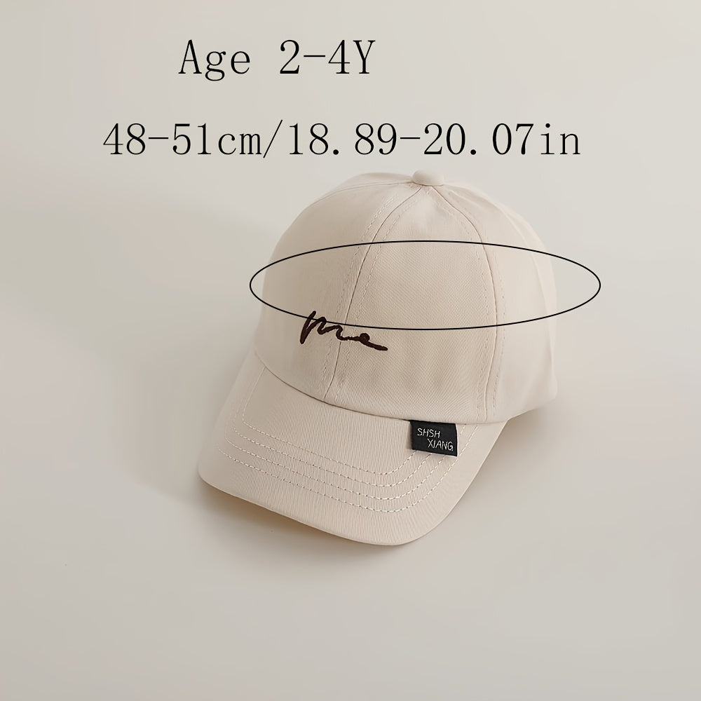 Casquette de bébé Printemps Automne Style Fin Baseball Chapeau de soleil Décontracté Tous les tenues Brodé Casquette de baseball Mignon Chapeau de soleil pour tout-petits Convient pour les jeux quotidiens en plein air Anniversaire Convient pour 2-4 ans Ci