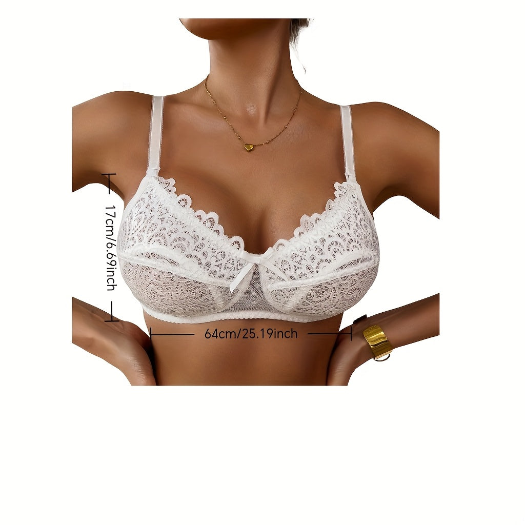 Soutien-gorge d'allaitement pour femmes en maille patchwork à pois et dentelle