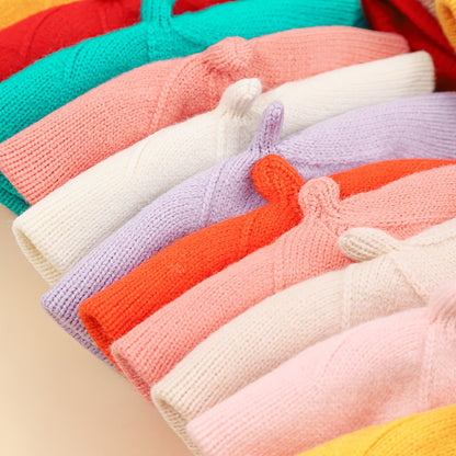1pc Beret Bébé Automne Unisexe Tricoté Chapeau Peintre
