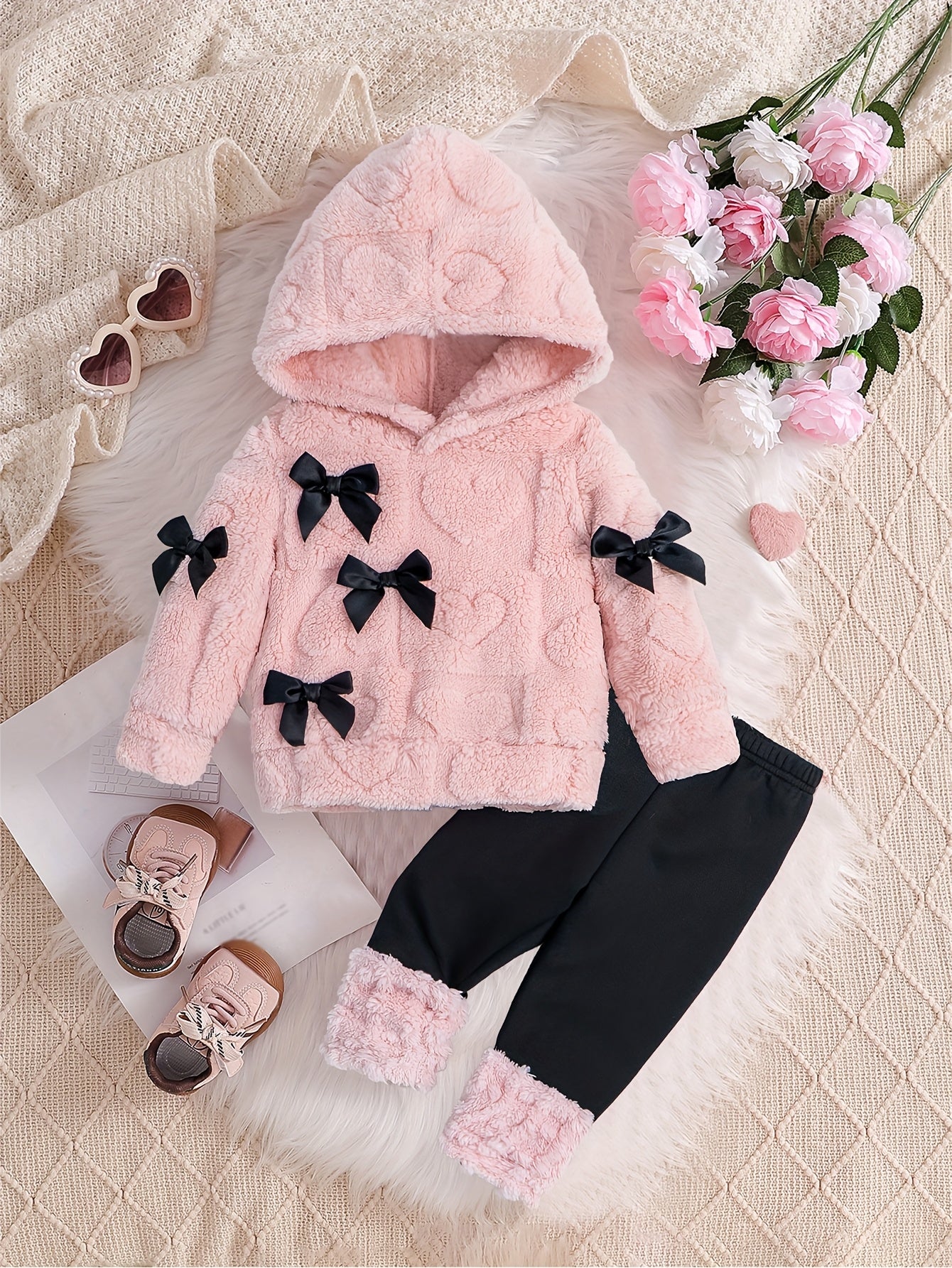 Cozy Bow Hooded Set