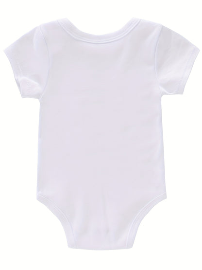 1 pièce Grenouillère bébé "Nœud à paillettes glamour", Barboteuse en coton, Combinaison bébé douillette, Coton respirant, Fermeture à boutons-pression, Vêtement essentiel pour nouveaux parents, Idéal comme cadeau d'anniversaire en plein air, Parfait pour