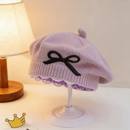 1pc Beret Bébé Automne Unisexe Tricoté Chapeau Peintre