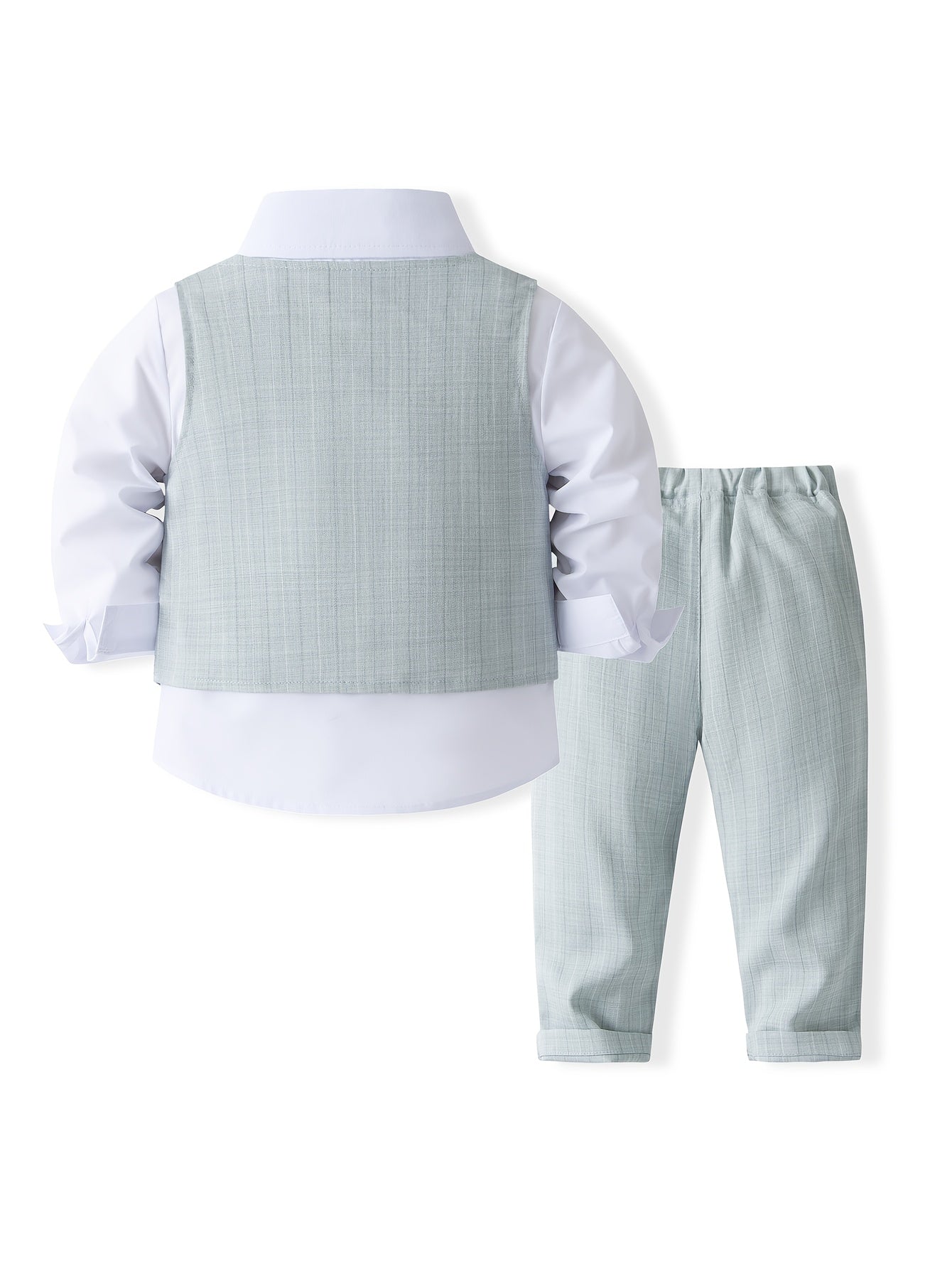 Tenue de Gentleman pour Fête d'Anniversaire Bébé. Vêtements pour Enfants. Costume de Banquet de Mariage Tendance pour Enfants. Chemise et Gilet et Pantalon et Nœud Papillon Ensemble Tendance pour Garçons. Costume de Photographie Formelle pour Bébés. Vêtem