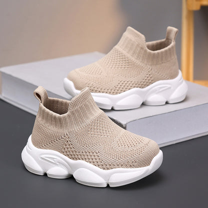 Nouvelles chaussures de marche tendance pour bébés, disponibles en plusieurs couleurs, adaptées aux enfants de moins de 14 ans. Fabriquées avec du tricot respirant, parfaites pour toutes les saisons, à porter au quotidien.