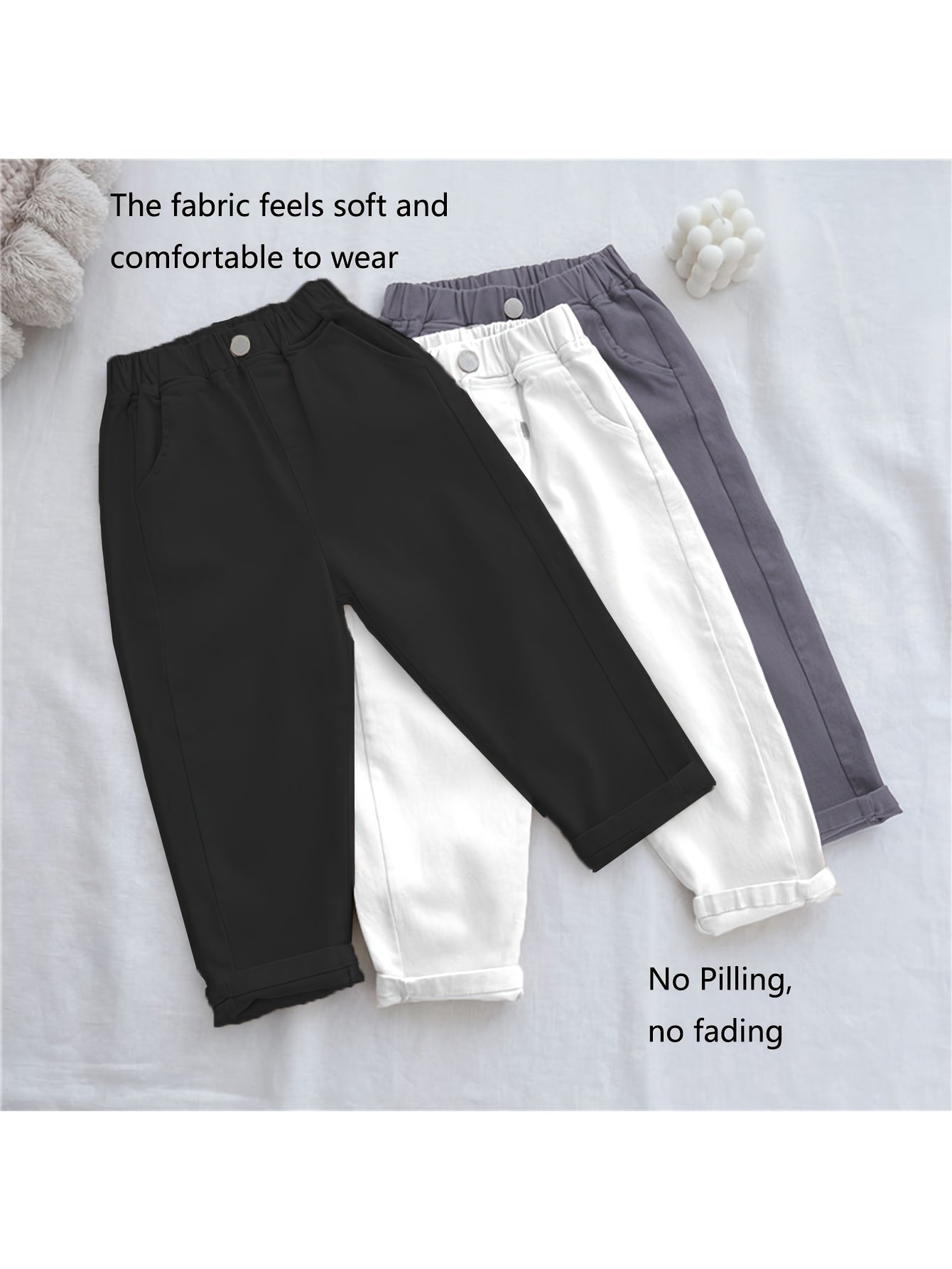 Pantalon Cargo Style Preppy Printemps Automne Garçons Pantalons Filés Filles Pantalons Bébé Pantalons Décontractés Style Printemps, pour l'Extérieur