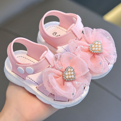 Sandales d'Été pour Fillettes à Semelle Souple et Enveloppante, Chaussures de Marche Extérieure pour Petites Princesses