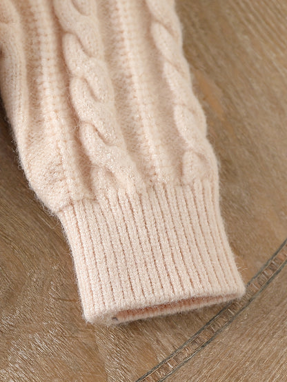 Pull rayé pour garçons - Texture torsadée douce, manches longues, col rond, ensemble chaud pour hiver, printemps et automne, tricot extensible décontracté pour superposition (sans ceinture)