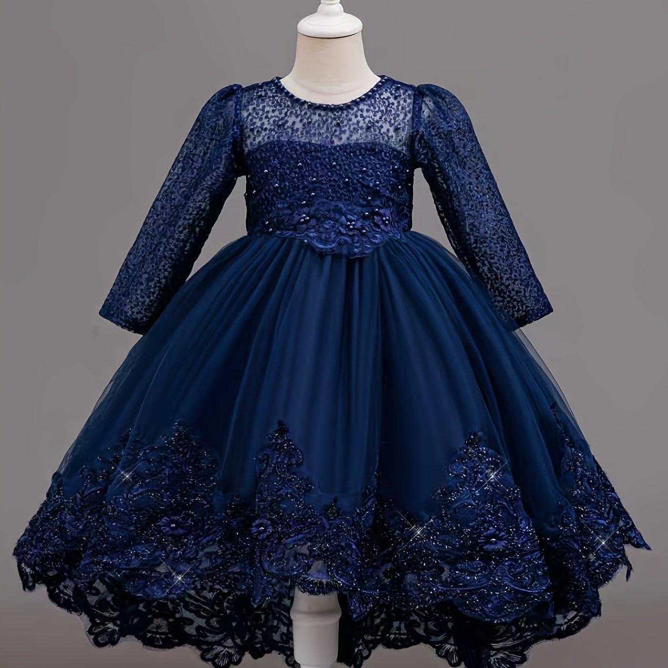 Nouvelle robe de princesse en dentelle de marque tendance, robe à volants brodée pour mariages, anniversaires, piano et autres occasions spéciales