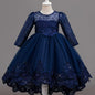 Nouvelle robe de princesse en dentelle de marque tendance, robe à volants brodée pour mariages, anniversaires, piano et autres occasions spéciales