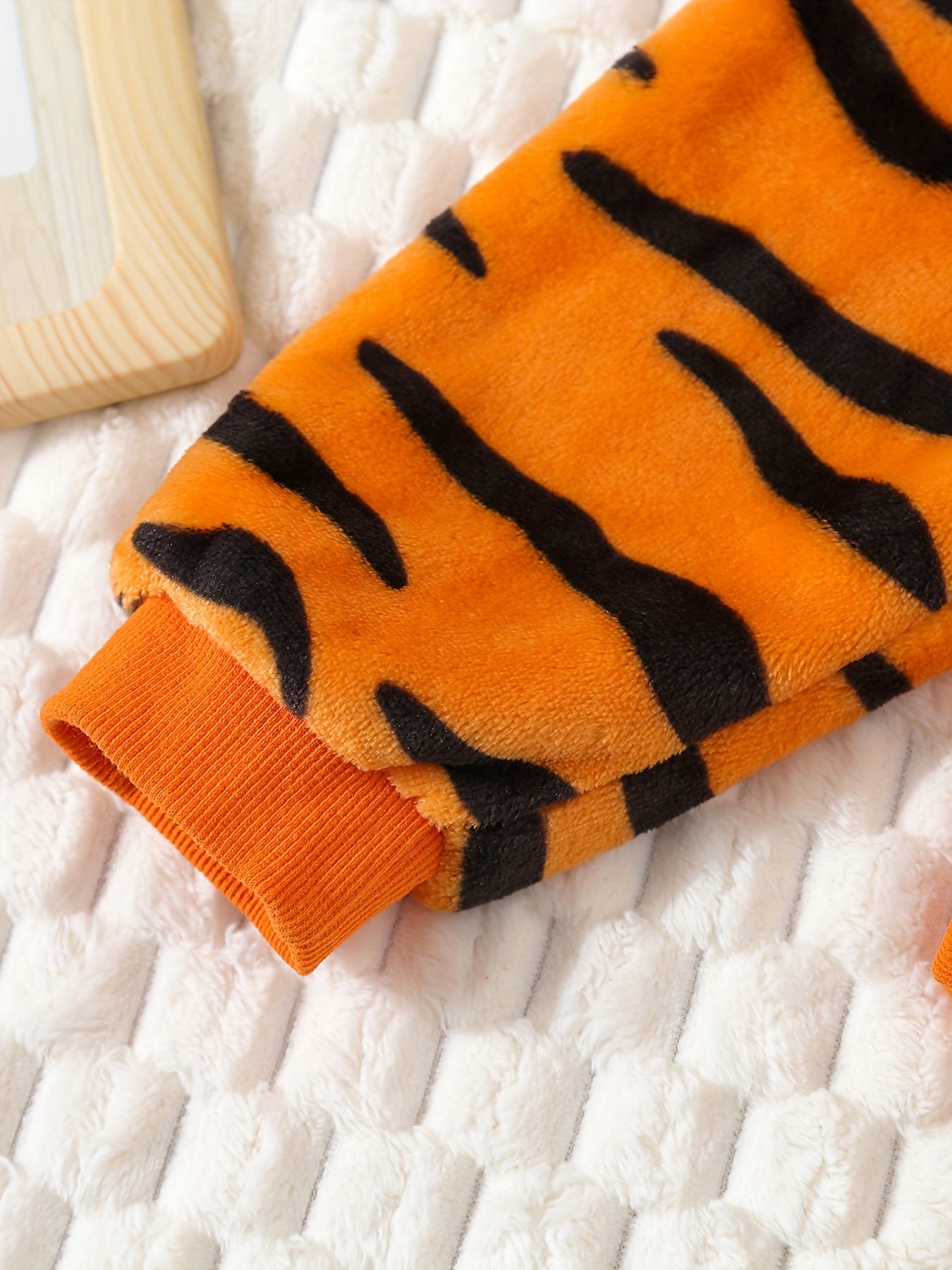 Ensemble en peluche Tigre pour tout-petits, mignon, dessin animé, chaud, confortable, adorable, tenue de tous les jours, pour l'extérieur