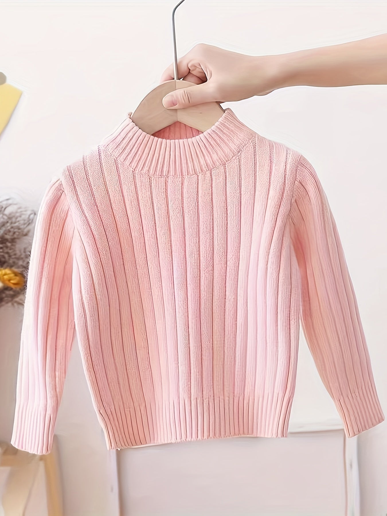 Pull-over Tricot Col Rond Nouveau Style Automne-Hiver pour Garçons et Filles, Couche Intérieure ou Extérieur