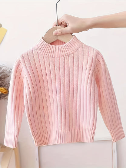Pull-over Tricot Col Rond Nouveau Style Automne-Hiver pour Garçons et Filles, Couche Intérieure ou Extérieur