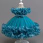 Robe de Princesse Élégante pour Filles avec Corsage à Volants et Jupe Évasée - Tenue Formelle en A-Ligne avec Taille Perlée pour Mariages, Fêtes, Spectacles - Lavage à la Main Uniquement, Vêtements de Scène | Matière Non Extensible, Robes de Princesse pou