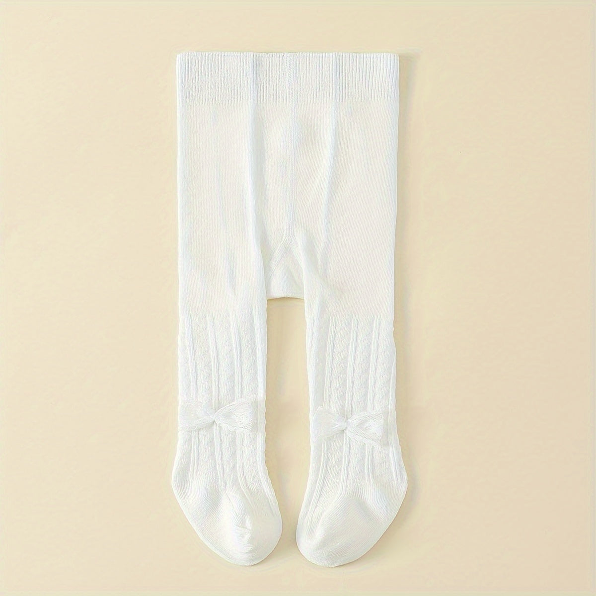 1 leggings pour bébé fille en dentelle de couleur unie avec nœud, idéal pour les anniversaires, les fêtes et le quotidien
