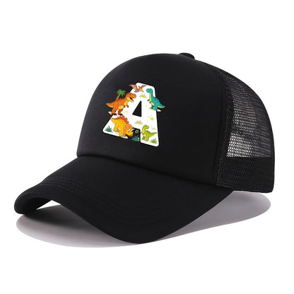 Casquette de baseball 2026 Nouveau Graffiti Dinosaure Lettres Éponge Maille Filles et Garçons Baseball Printemps et Été Nouveau Pare-Soleil Camionneur Cheveux Extérieur Chapeau de Sport Maille Respirant Pare-Soleil Chapeau de Golf Sœur et Frère Chapeau Ca