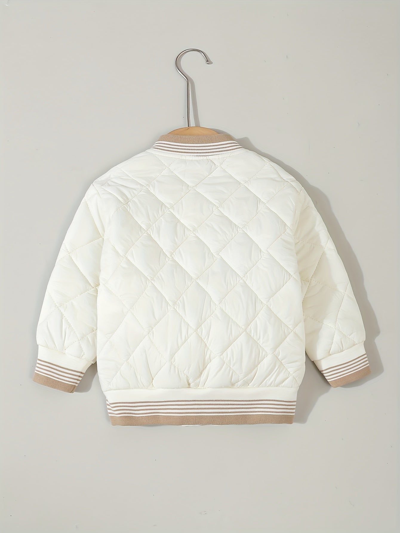 Veste d'automne-hiver légère pour enfants, convient aux garçons et aux filles - Petite veste de baseball chaude boutonnée, matelassée en losanges avec col montant, idéale pour l'école, le sport, les temps froids décontractés et les activités de plein air,