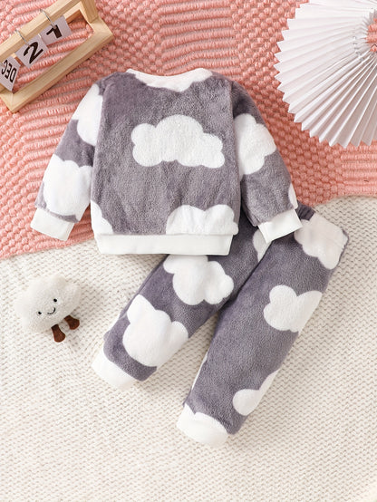 Ensemble 2 pièces pour bébé garçon en tricot, idéal pour l'extérieur