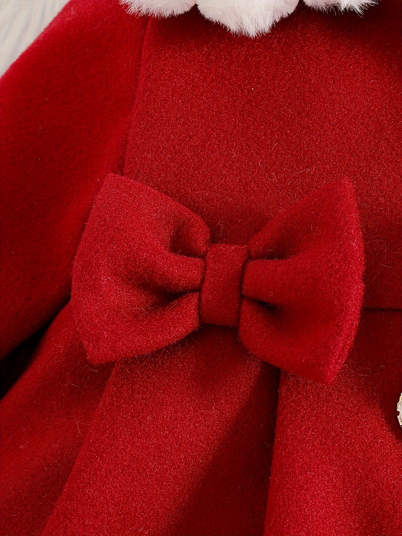 Manteau en Tweed à Col Dentelle avec Nœud pour Filles, Style Princesse Délicat, Manteau d'Hiver Chaud et Confortable, Tenue Mignonne et Douce, Idéal pour Occasions Spéciales, Fêtes, Sorties, Cadeau de Saint-Valentin ou Anniversaire pour Fille